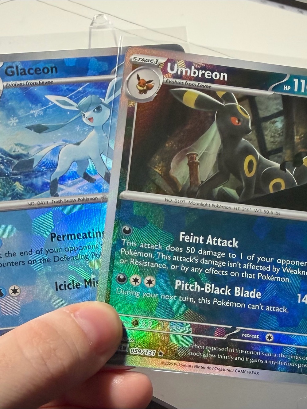 Pokemon Glaceon & Umbreon Holofoil Master Ball Cards